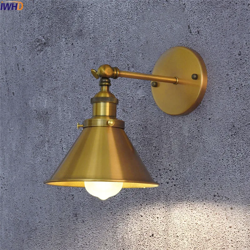 IWHD Скандинавски Месинг Led Монтиране на Лампата на Едисон, Iron Регулируема Лампа Wandlamp, осветителни Тела За Домашно Осветление, Лампа За Баня, Апликация, монтиран на стената Лампа 0