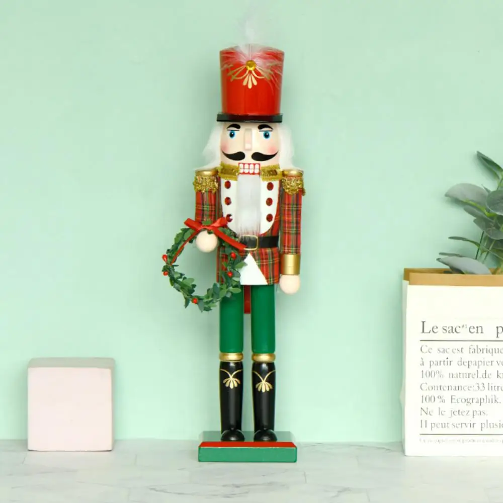 38 см Лешникотрошачката Кукла-Марионетка Войници с Венец Коледна Украса Детски Подарък-Коледна Празнична Парти Тенис на Украшение Фигурки 0