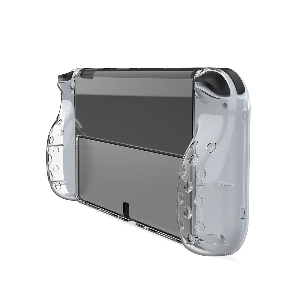 NS OLED Прозрачен Защитен Калъф Твърд Калъф за КОМПЮТЪР, За да Nintendo Switch OLED Модел Удобна Ергономична Дръжка Противоскользящий Чанта За Носене 0