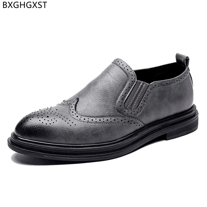 Черни мъжки модел обувки, лоферы, Дизайнерски обувки с перфорации тип 
