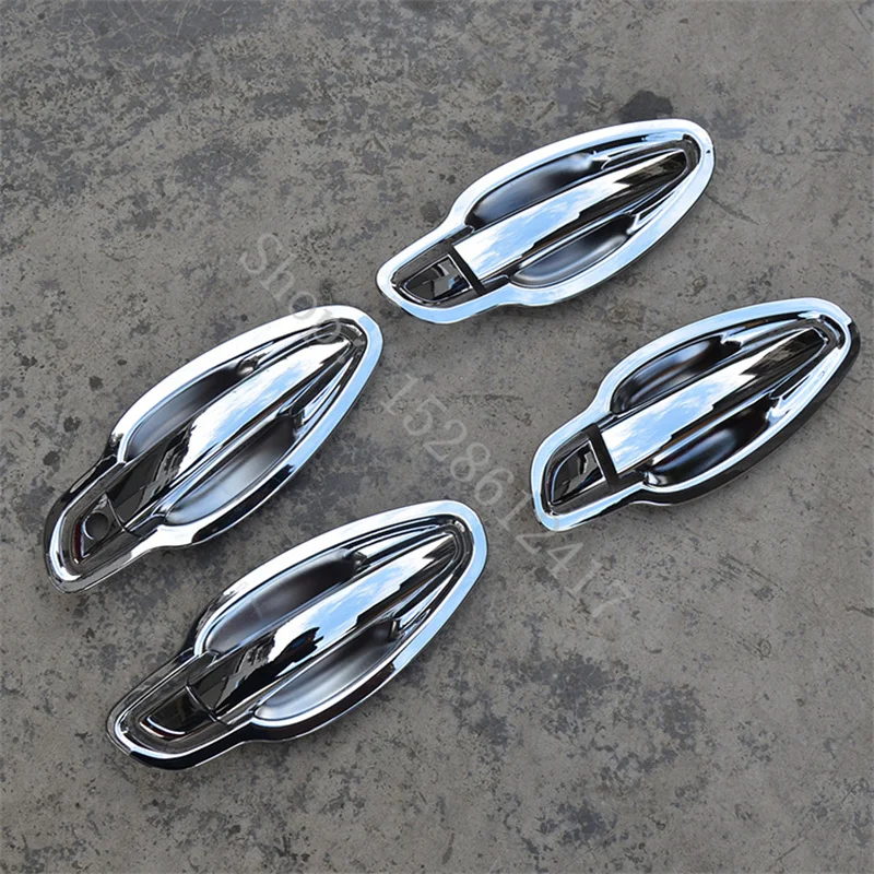 ABS Хромирана рамка, която да Дръжката на Купата на Врата копчето Защитно покритие Капак Завърши автоаксесоари за 2014-2016 Peugeot 408 Автомобилен стайлинг