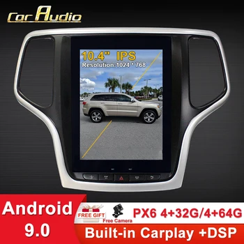 10,4 Инчов Екран, Android 9 1 Din Стерео за JEEP Grand Cherokee 2014-2019 Авто Радио Bluetooth GPS Navi Мултимедиен Плеър USB