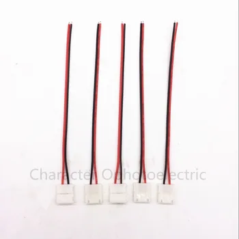 100 бр./лот, 10 мм 2pin led лента свързващ проводник за 5050,5630,5730 обикновен цвят на ивици, безплатен свързване на тел за запояване 1