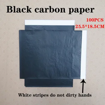 100шт една черна копирна хартия от въглеродна стомана восъчна хартия, на трансферния хартия копирна хартия 16K тънка хартия финансова черна копирна хартия 0