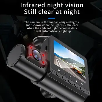 1080P шофиране записващо устройство 3-Обективен Автомобилен Видеорекордер за Наблюдение на Паркинг Видео Видео Канал Cam 3 Записващо устройство U2Q5 1
