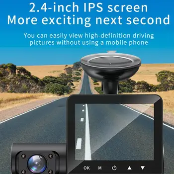 1080P шофиране записващо устройство 3-Обективен Автомобилен Видеорекордер за Наблюдение на Паркинг Видео Видео Канал Cam 3 Записващо устройство U2Q5 2
