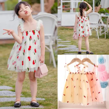 12m-5y Toddler Baby Girls Sleeveless Pineapple Suspender Tulle Princess Dress Baby Момичета Дрехи Детски Дрехи Момичета #l
