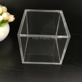 13x13x13cm прозрачна акрилна кубичен бижутериен дисплей кутия сватбен подарък полза кутия 4