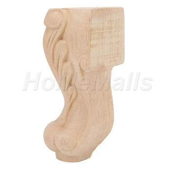 2/4 част на дървени крачета Мебелни крака в европейски стил Крака на шкафа масата Крака Шкаф за баня, TV Шкаф с Разтегателен Крака Резбовани Крака 2