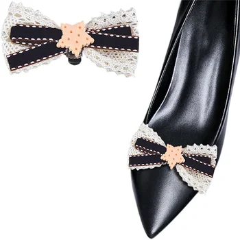 2 Бр., Crochet Скоби за Обувки с Лък, Красиви Бижута за Обувки в стил Лолита