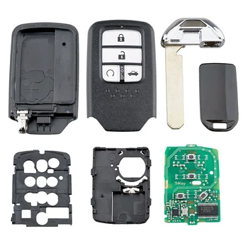 2 бр. Авто интелигентен ключ дистанционно 433 Mhz Id47 Чип, Подходящи за Honda Civic 2014-2017 - 4 Бутон 3 бутон 2
