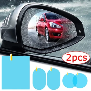 2 бр., Автомобилно Огледало за обратно виждане, Непромокаемая Филм, Фарове за Прозрачни Защитни Фолиа за Защита От Дъжд На Прозореца на Колата, Водоустойчиви Етикети
