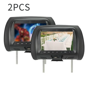 2 ЕЛЕМЕНТА 7-инчов Сензорен Екран Кола на облегалката за глава Монитор MP5 Плейър Възглавница Монитор Поддържа Синхронизация на Видео / Slr Линк