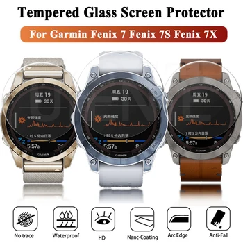 2 ЕЛЕМЕНТА 9H Премия от Закалено Стъкло Smartwatch Протектор на Екрана Quickfit Smart-Часовници, Аксесоари За Garmin Fenix 7 7S 7X6 5 5S