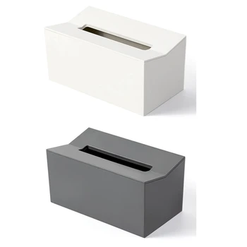 2 елемента Кухненски Кутия За Салфетки на Капака Държач За Кърпички За Хартиени Кърпи за ръце, с монтиран на стената - Сиво и Бяло 0