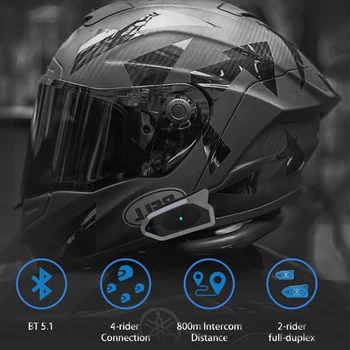 2 комплекта NeoCi Оригинален Gotalk4 Bluetooth 5,1 Переговорное Устройство за Мотоциклет Шлем Безжична Слушалка е с Домофонна система за 4 Ездач + FM-радио 2