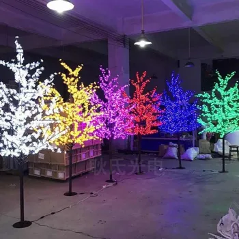 2 М 6.5 фута Височина LED Изкуствени Дървета Череша Коледна Лампа 1152 бр. Led Лампи 110/220VAC Водоустойчив Страхотна Градински Интериор 0