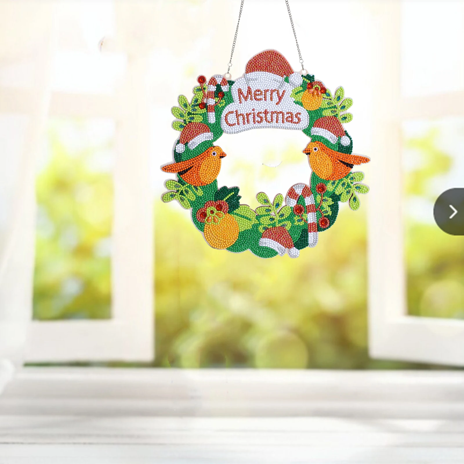 Направи си САМ Диамантена Живопис Коледен Венец за Вратата Набор от Диамант Бродерия Специална Форма на Тренировка Diamond Изкуството на Украса на Дома 1