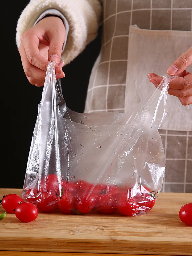 Чанта за съхранение на пресни продукти в стил жилетка, найлонова торбичка за опаковане на по-малки плодове, домакински еднократна употреба утолщающая филм за съхранение на пресни продукти 1