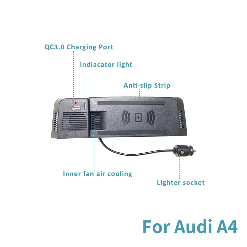 Автомобилното Безжично Зарядно Устройство за Audi A6 C7 A7 A4 B8 B9 A4 Allroad A5, S5 RS5 Q5 Авто Безжичен Титуляр за Зареждане на Мобилен Телефон Монтажна Плоча 1