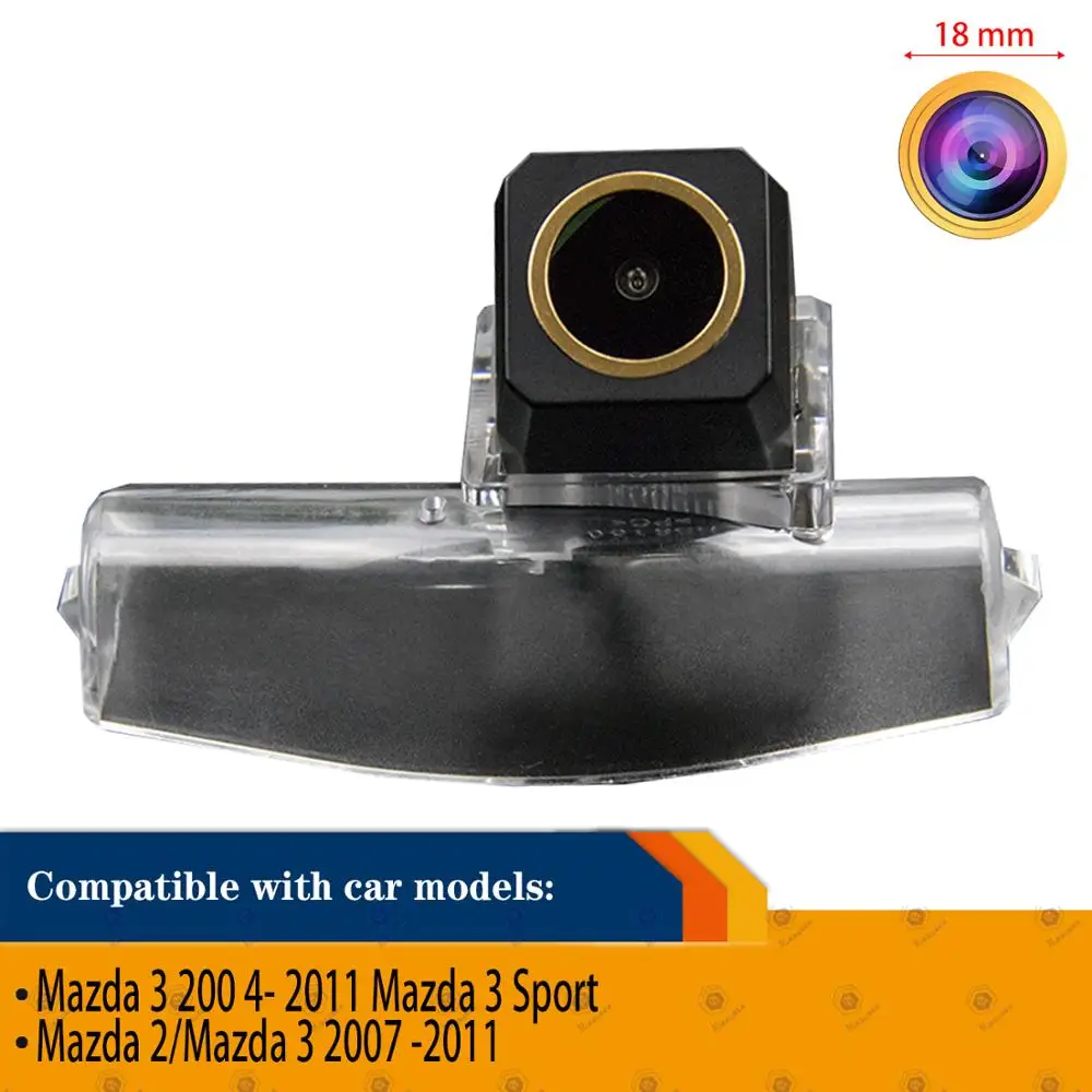 HD 1280x720 P Златна Камера за Задно виждане, Резервната Камера за Задно виждане за Mazda 3 2011 2012 2013 2 Хетчбек, Седан, 2012 3 Хетчбек 2010 1