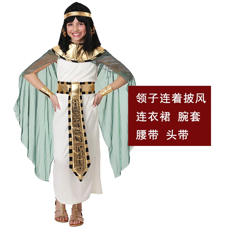 Нов Хелоуин Дете Хлапето е Дете на Египетския Фараон Cosplay Принцесата на Египет Рокля Клеопатра Костюм За Момичета Образование представа 1