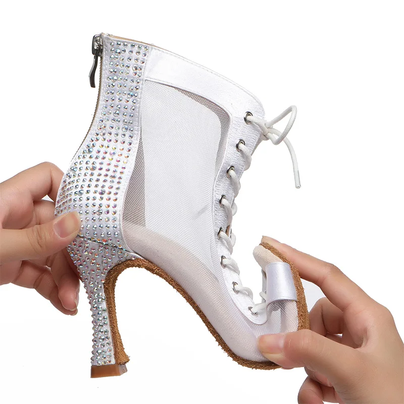 Дамски обувки за латино Танци HROYL, Елегантни Обувки За Танци балната зала, дамски Сандали За Танци Салса, Бачата, танцови обувки на Кубински Ток 1