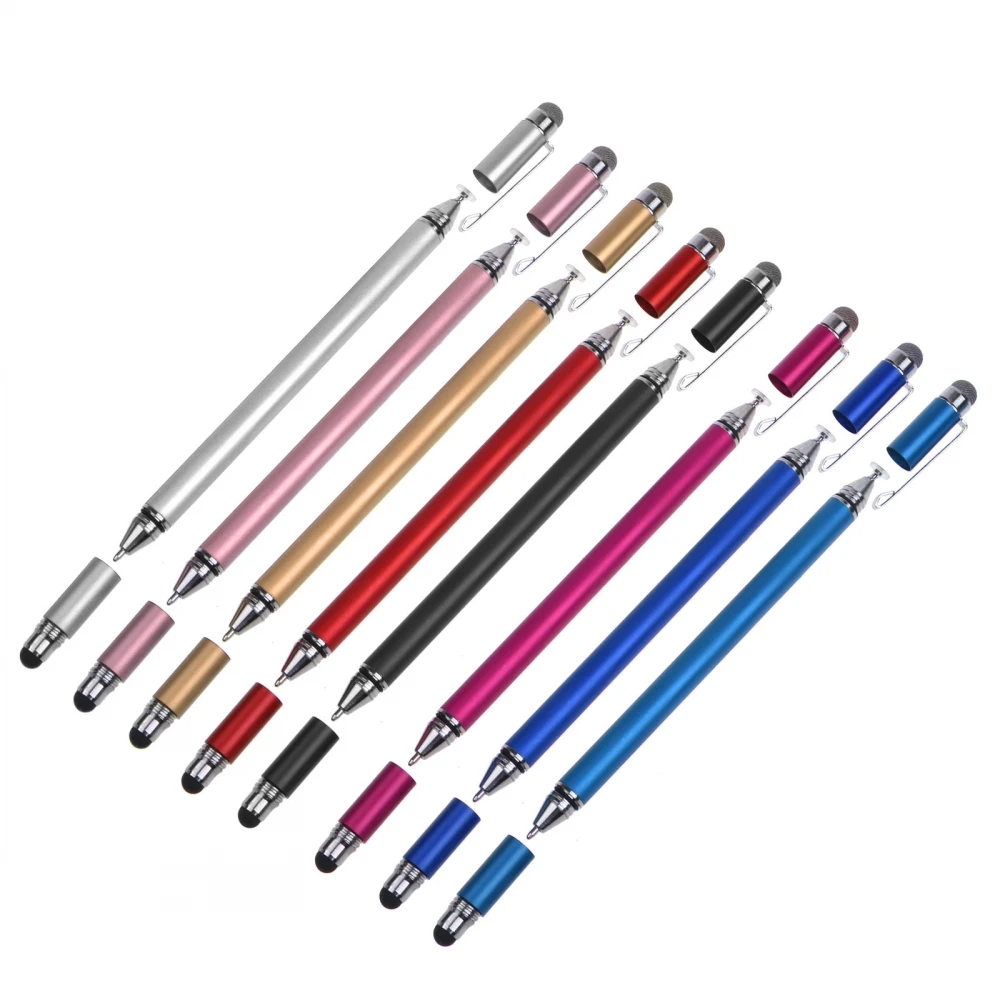 Емкостная писалка за мобилен телефон с клипс 4 в 1, машина за висока точност писалка за рисуване върху сензорния екран на таблета с тънка глава 1