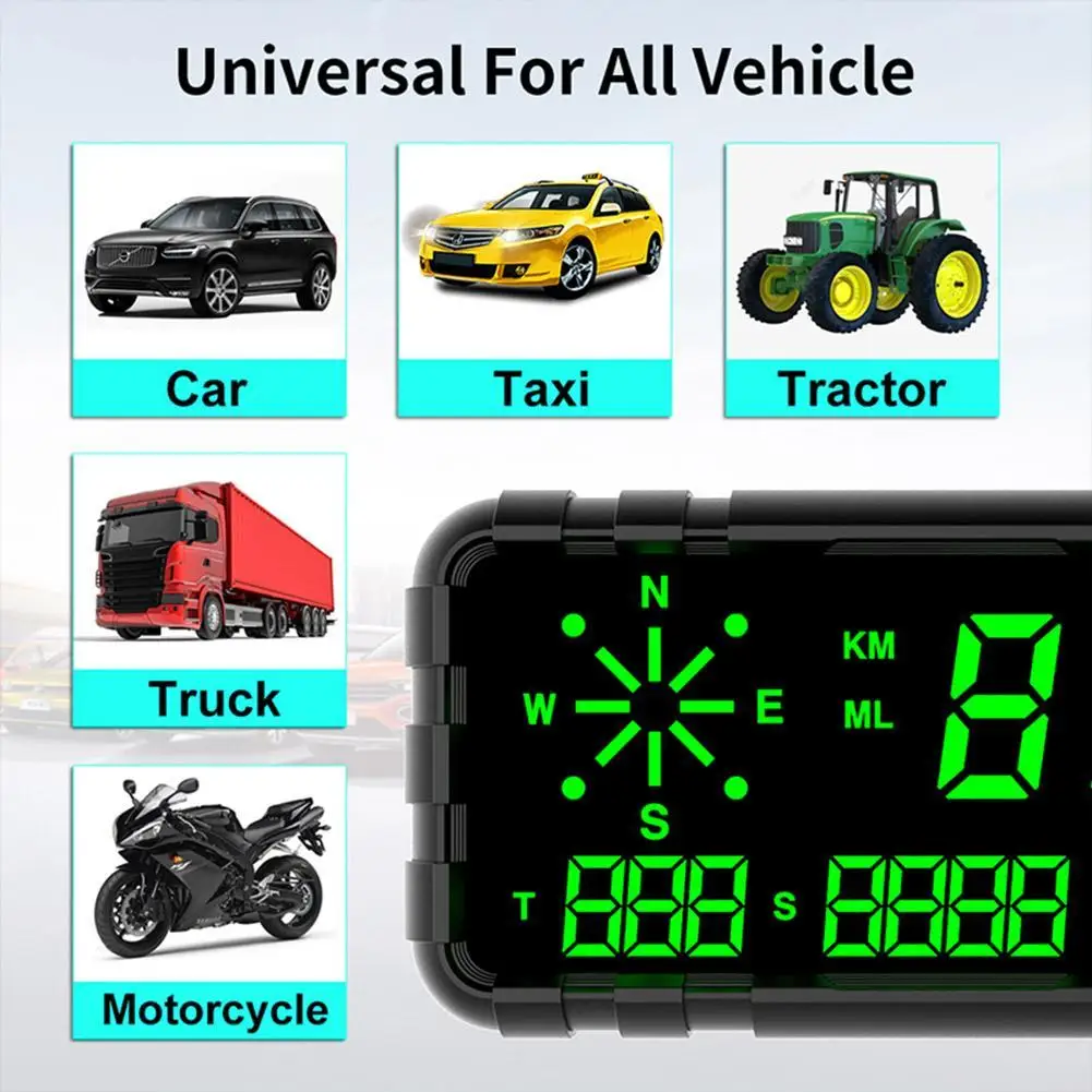 GPS HUD Автомобил Скоростомер, Head Up Дисплей Автомобилен Проектор Умен Digital alarm clock Напомняне Метър Електронни Аксесоари за Всички Автомобили 1