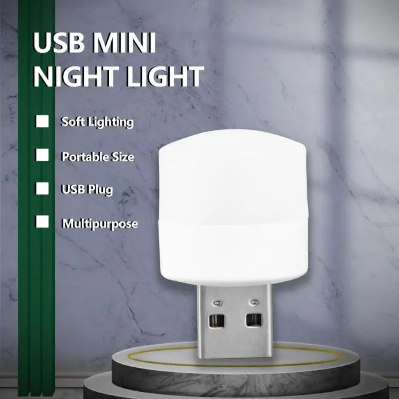 USB Лампа с Щепсел Компютърна Зареждане на Захранване USB Малки Книжарници LED Лампи за Защита на Очите Лампа За Четене Малък Кръг Светлина на нощна светлина 1