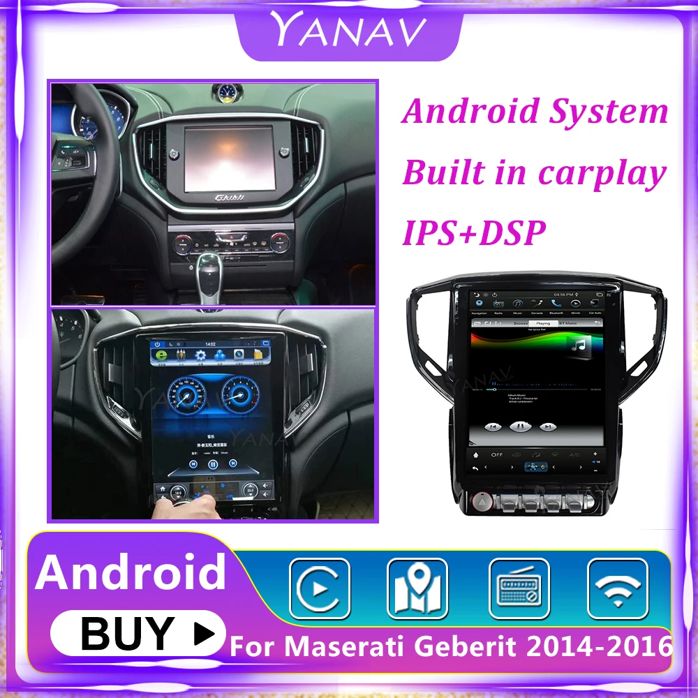 За Maserati Geberit 2014-2016 Android 9,0 и 4 + 64G Авто Радио Мултимедиен Плейър GPS Navi Auto Стерео Записващо устройство Основното устройство DSP Carplay 1