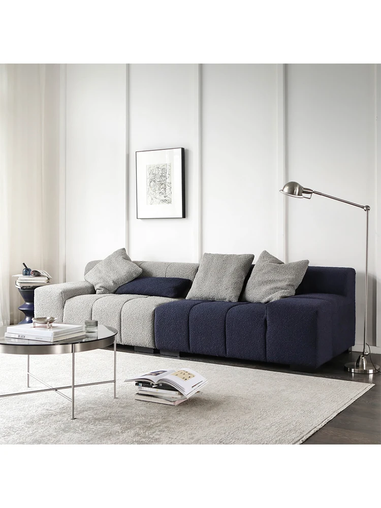 Модерен прост плат, диван с намаляване на тон за няколко души сив цвят 1