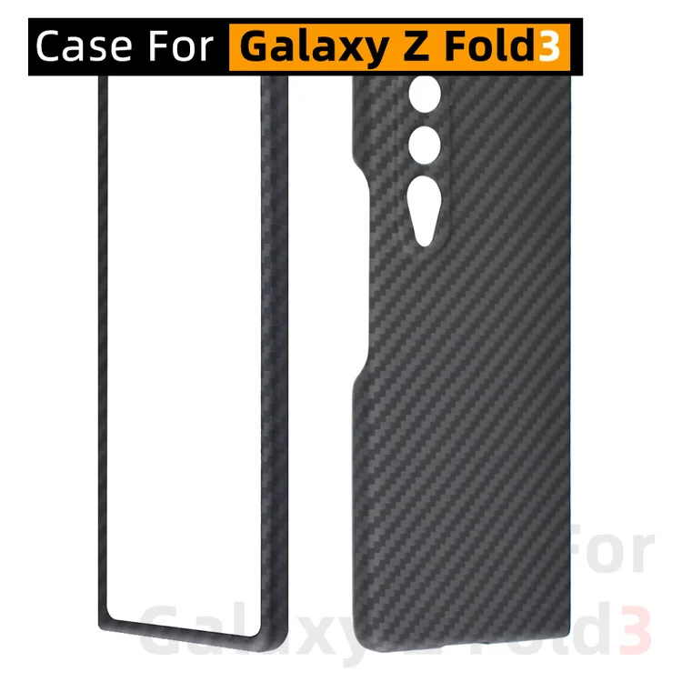 3 Слой Истински Въглеродни влакна Калъф за Samsung Galaxy Z 3 Пъти Калъф за Galaxy Z Fold3 5G Калъф 1