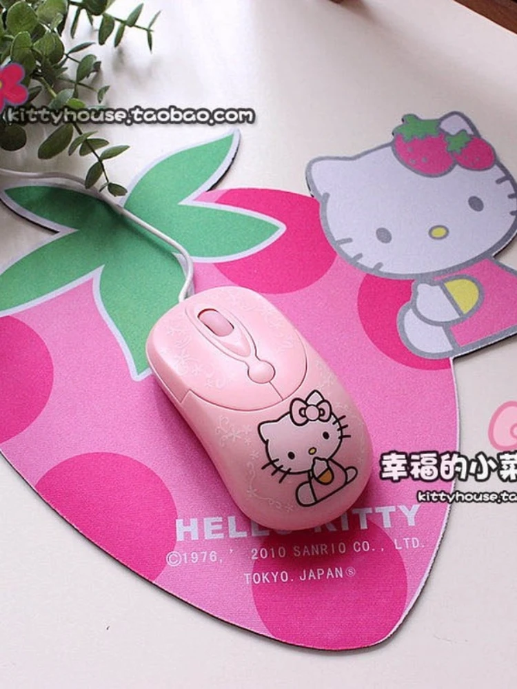 Hello Kitty Супер Сладко Розово Ягодово Текстилен Нескользящий Подложка За Мишка 1