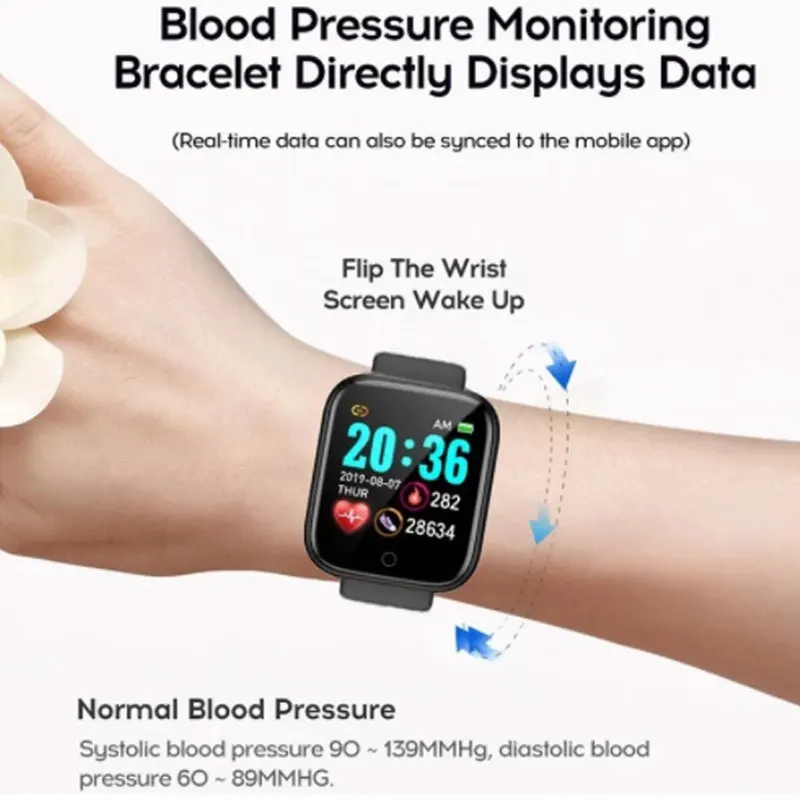 Vesmatity D20 Pro Смарт Часовници Bluetooth Фитнес Спортни Часовници Монитор на Сърдечната Честота, Кръвното Налягане Смарт Гривна за IOS и Android 1