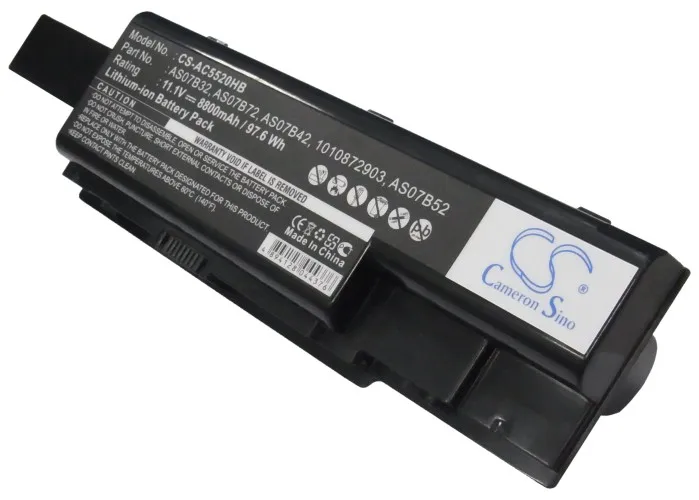 CS 8800 mah батерия за Acer Aspire AS5720-4516, БТ.00807.014, BTP-AS5520G, ICK70, ICL50, ICW50, ICY70, JDW50, LC.BTP00.007 1