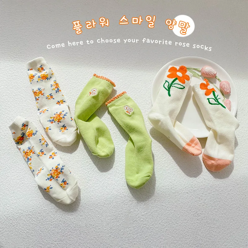 MIanS, 3 чифта Пролетни най-Новите Чорапи за момичета, Детски Памучни Чорапи с Шарени свежи Цветове За Малките Деца, Чорапи За Бебета 1