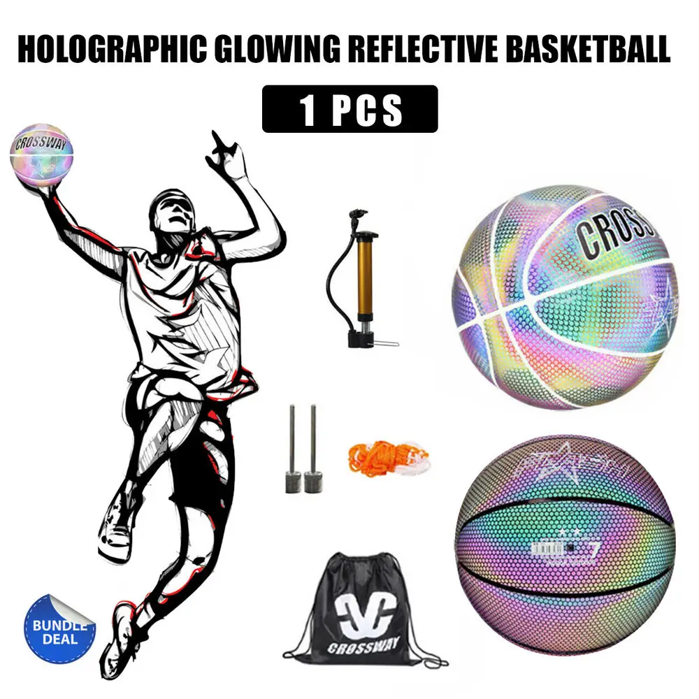 Холографски нажежен Отразяваща Баскетболен Блеснали Мига за Нощно Спортен Комплект 1