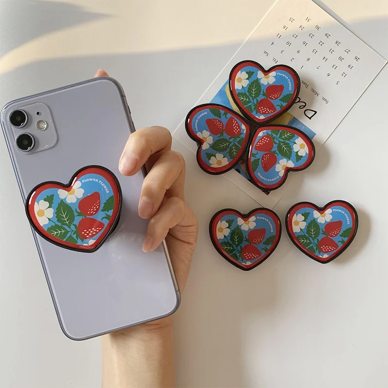 Писалка за iPhone, Samsung Xiaomi Аксесоари За Телефони INS Скъпа Клубничная Поставка за Телефон с Любов Творчески Капково Лепило Сгъваем Телефон 1