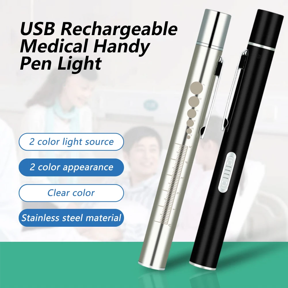 Мини Фенерче, За да се Грижи За Болни USB Акумулаторна Медицински Удобна Дръжка Led Лампа Лампа Със Скоба От Неръждаема Стомана Ръчен Led Фенерче 1