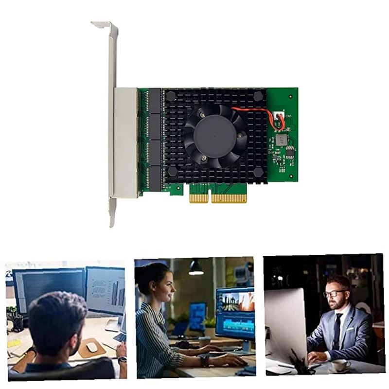 I225-V3 PCI-E X4 Гигабитная Сървър мрежова карта с четири порта 2.5 Gbe 1000 Mbps RJ45 Порт Гигабитная детска мрежова карта 1