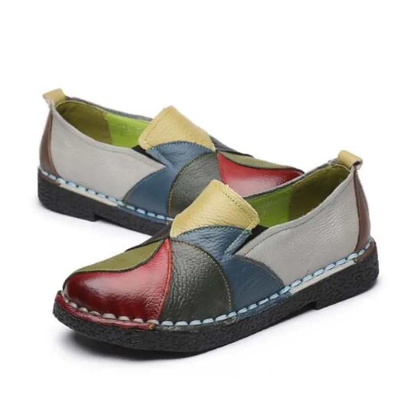 MVVJKE/Дамски обувки Ръчна изработка, лоферы от естествена кожа в различни цветове, Меки и Удобни дамски мокасини на равна подметка, без закопчалка, обувки за шофиране 1