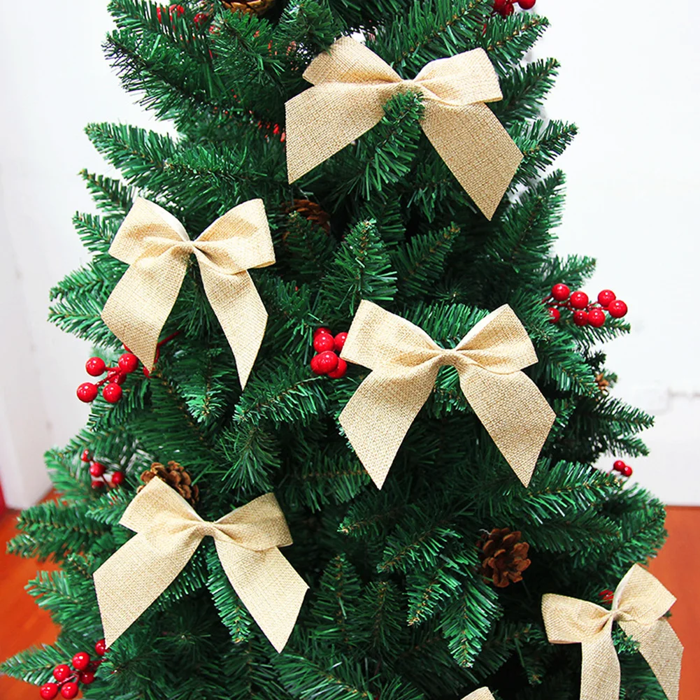 Огради Подаръчни Кутии Коледно Дърво, Коледни Панделки Лък Венец Украса На Дървета Върхът На Дървото Венец Лък Празник 1