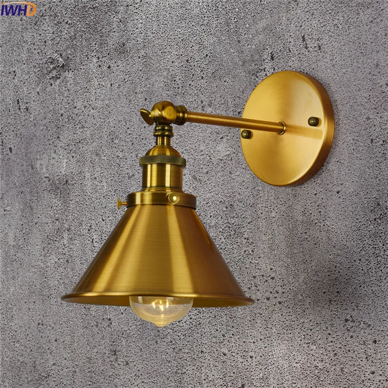 IWHD Скандинавски Месинг Led Монтиране на Лампата на Едисон, Iron Регулируема Лампа Wandlamp, осветителни Тела За Домашно Осветление, Лампа За Баня, Апликация, монтиран на стената Лампа 1