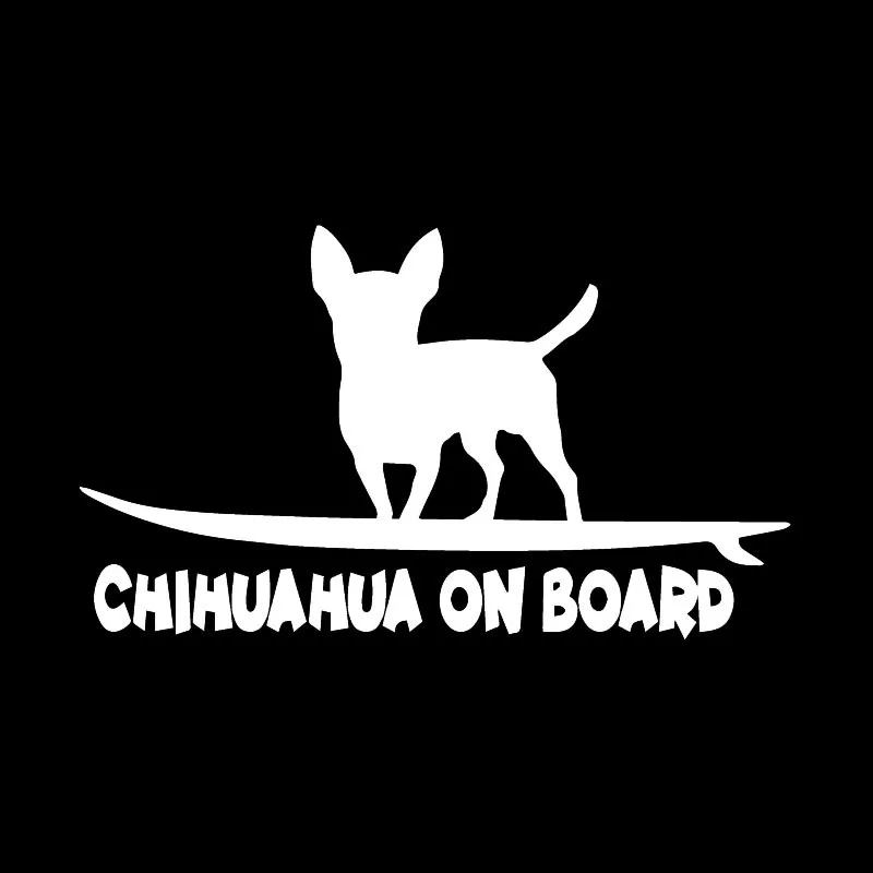 Креативна Vinyl Стикер на колата чихуахуа на борда, Забавна Порода Кучета, Стикер на прозореца на колата, Черен/Сребрист, 16 см * 9 cm 1