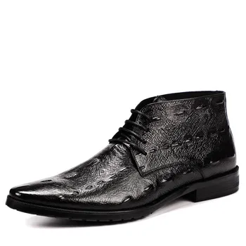 2019 Мъжки обувки От естествена кожа, обувки от Крокодилска кожа, мъжки Есенна мъжки обувки в британския стил, Ботильоны, Мъжки Ежедневни обувки erkek ayakkabi