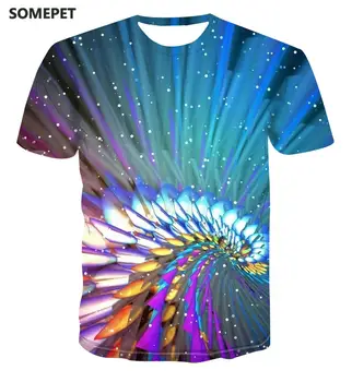 2020 Нова Лятна Стилна мъжка Тениска с Цветни Творчески принтом, мъжка Риза в стил хип-хоп, Ежедневни Тениска