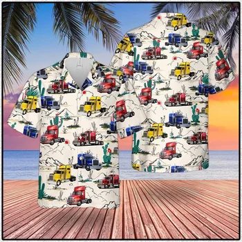 2021 Лятна Качествена Плажна Риза Харадзюку, Ново Записване, Мъжки Ежедневни Риза с Къс Ръкав в стила аниме, Блуза, Свободна Хавайска риза, за да сърфират