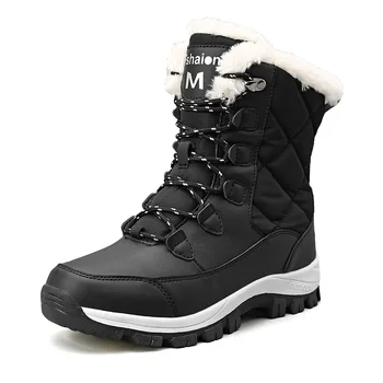 2021 Нови Зимни обувки за сняг, плюшени, дебели, топли, за спорт на открито, Водоустойчив и мини Ски обувки