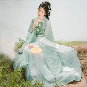 2023 китайската династия сун подобрена дамски древна облекло hanfu с бродерия дама фея елегантна рокля hanfu танцов костюм g660